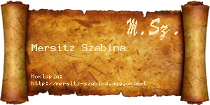 Mersitz Szabina névjegykártya